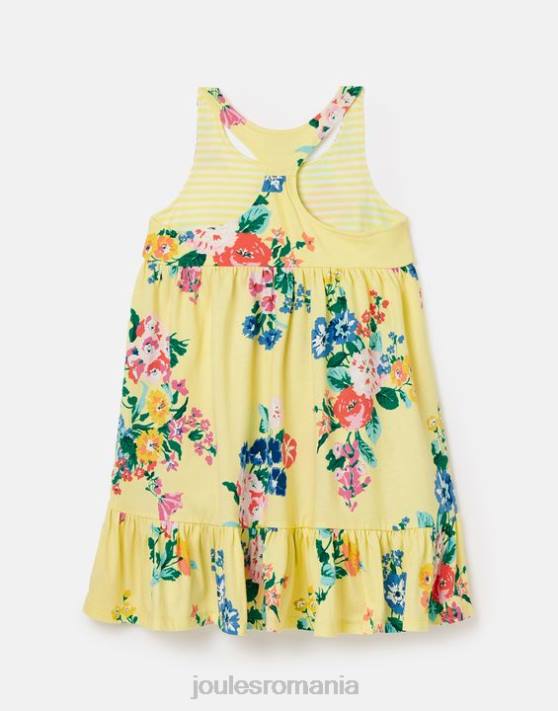 Joules fetelor rochie din jerse cu etaje juno 2-12 ani 48DH285 îmbrăcăminte galben pastel | Joules bags