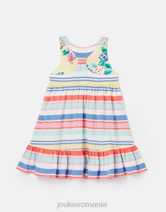 Joules fetelor rochie din jerse cu etaje juno 2-12 ani 48DH313 îmbrăcăminte dungi multiplă | Joules Romania