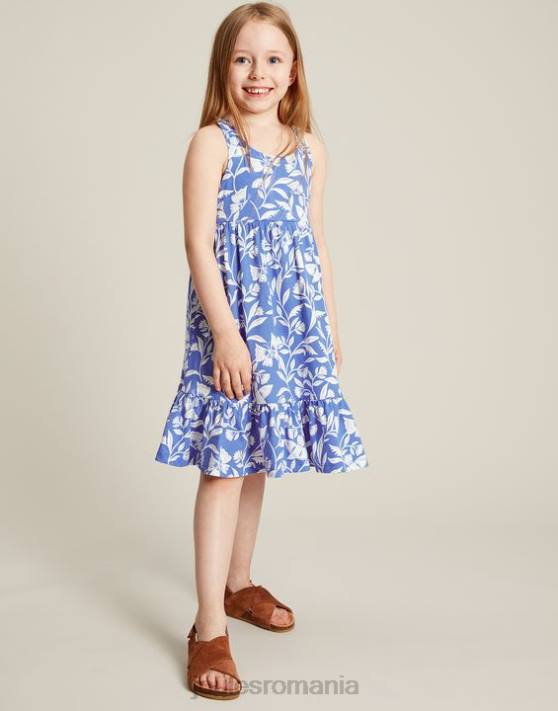 Joules fetelor rochie din jerse cu etaje juno 2-12 ani 48DH317 îmbrăcăminte fluture albastru | Joules cizme