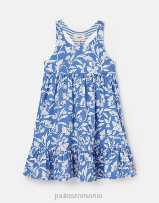 Joules fetelor rochie din jerse cu etaje juno 2-12 ani 48DH317 îmbrăcăminte fluture albastru | Joules cizme