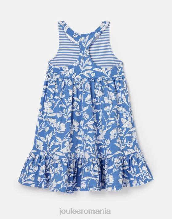 Joules fetelor rochie din jerse cu etaje juno 2-12 ani 48DH317 îmbrăcăminte fluture albastru | Joules cizme