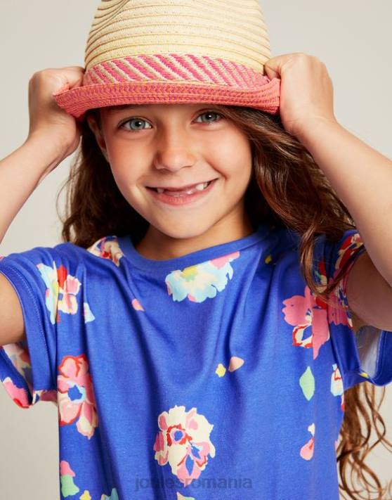 Joules fetelor rochie markleigh din jerse peplum cu maneca scurta 2-12 ani 48DH276 îmbrăcăminte albastru floral | Joules bags