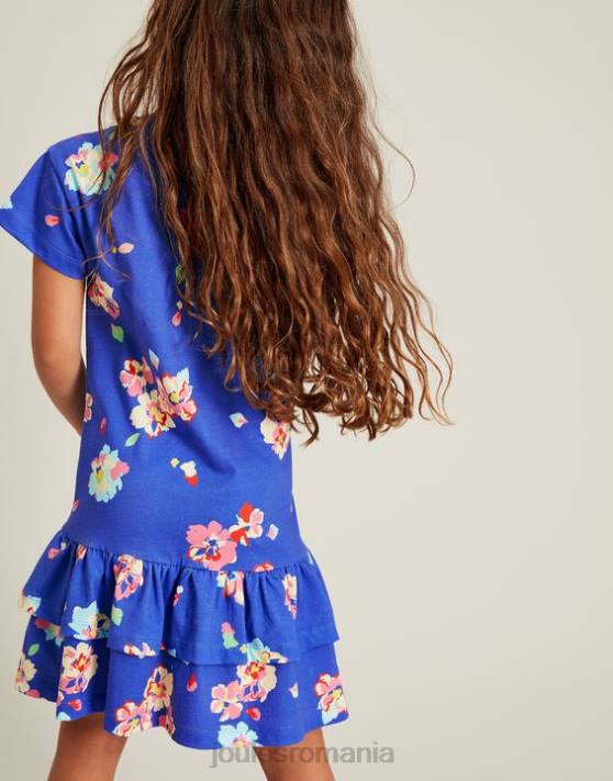 Joules fetelor rochie markleigh din jerse peplum cu maneca scurta 2-12 ani 48DH276 îmbrăcăminte albastru floral | Joules bags