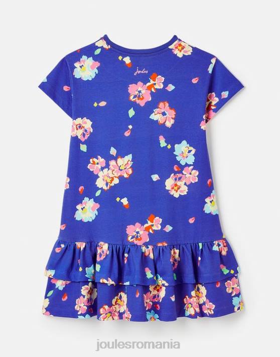 Joules fetelor rochie markleigh din jerse peplum cu maneca scurta 2-12 ani 48DH276 îmbrăcăminte albastru floral | Joules bags