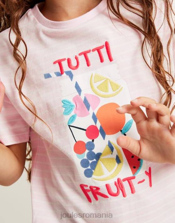 Joules fetelor tricou aplicat bethany 2-12 ani 48DH295 îmbrăcăminte roz fructat | Joules Romania