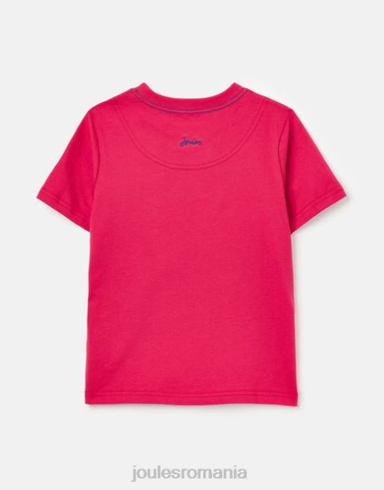 Joules fetelor tricou badminton unisex cu maneca scurta pentru copii 2-12 ani 48DH284 îmbrăcăminte zmeura adanca | Joules cizme