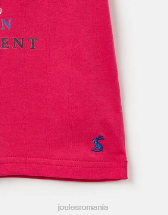 Joules fetelor tricou badminton unisex cu maneca scurta pentru copii 2-12 ani 48DH284 îmbrăcăminte zmeura adanca | Joules cizme