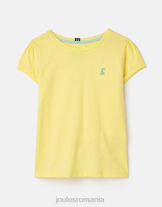 Joules fetelor tricou cassie cu maneca scurta 2-12 ani 48DH275 îmbrăcăminte galben pal | Joules cizme