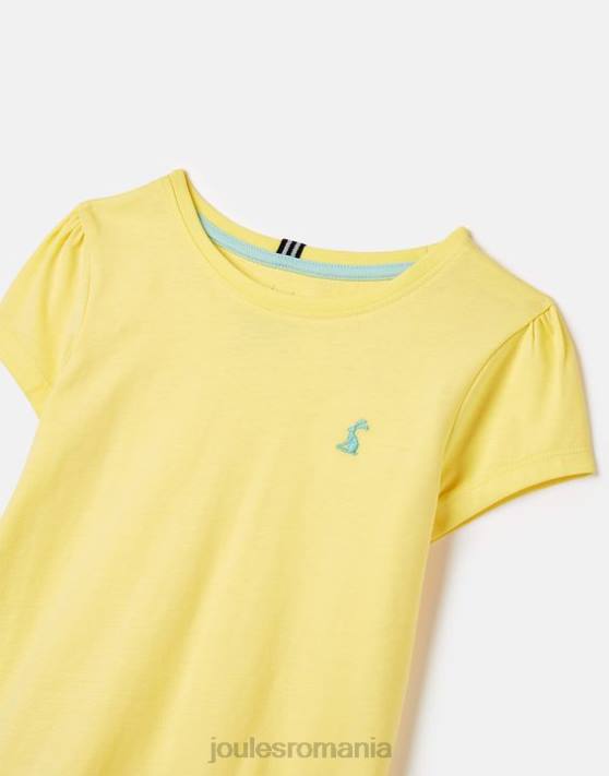 Joules fetelor tricou cassie cu maneca scurta 2-12 ani 48DH275 îmbrăcăminte galben pal | Joules cizme