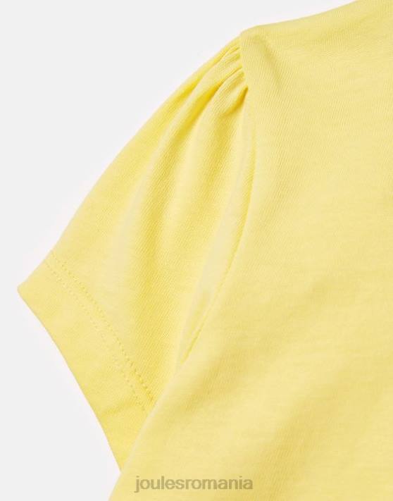 Joules fetelor tricou cassie cu maneca scurta 2-12 ani 48DH275 îmbrăcăminte galben pal | Joules cizme