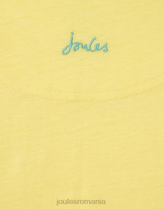 Joules fetelor tricou cassie cu maneca scurta 2-12 ani 48DH275 îmbrăcăminte galben pal | Joules cizme