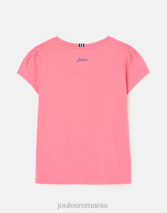 Joules fetelor tricou cassie cu maneca scurta 2-12 ani 48DH311 îmbrăcăminte roz aurora | Joules cizme