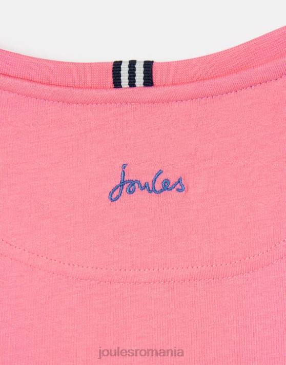 Joules fetelor tricou cassie cu maneca scurta 2-12 ani 48DH311 îmbrăcăminte roz aurora | Joules cizme