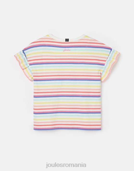 Joules fetelor tricou cu volan cu maneca scurta 2-12 ani 48DH258 îmbrăcăminte dungi multiplă | Joules bags
