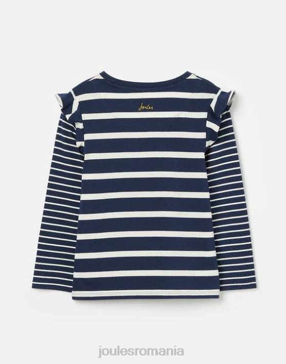 Joules fetelor tricou elora din jerseu cu maneca lunga 48DH324 îmbrăcăminte dungă albă bleumarin | Joules bags