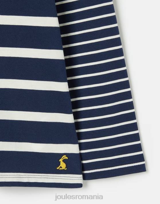 Joules fetelor tricou elora din jerseu cu maneca lunga 48DH324 îmbrăcăminte dungă albă bleumarin | Joules bags