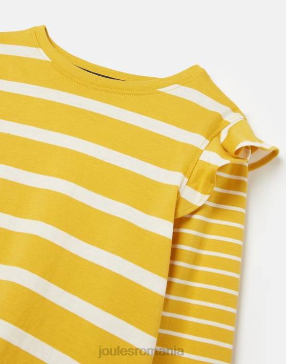 Joules fetelor tricou elora jerseu cu maneca lunga 2-12 ani 48DH302 îmbrăcăminte dungă galbenă | Joules cizme