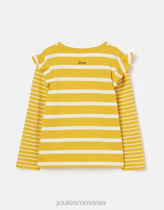 Joules fetelor tricou elora jerseu cu maneca lunga 2-12 ani 48DH302 îmbrăcăminte dungă galbenă | Joules cizme