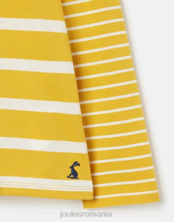 Joules fetelor tricou elora jerseu cu maneca lunga 2-12 ani 48DH302 îmbrăcăminte dungă galbenă | Joules cizme