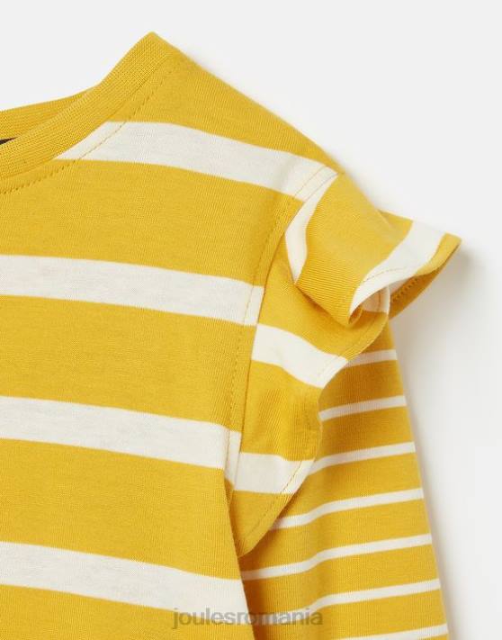 Joules fetelor tricou elora jerseu cu maneca lunga 2-12 ani 48DH302 îmbrăcăminte dungă galbenă | Joules cizme