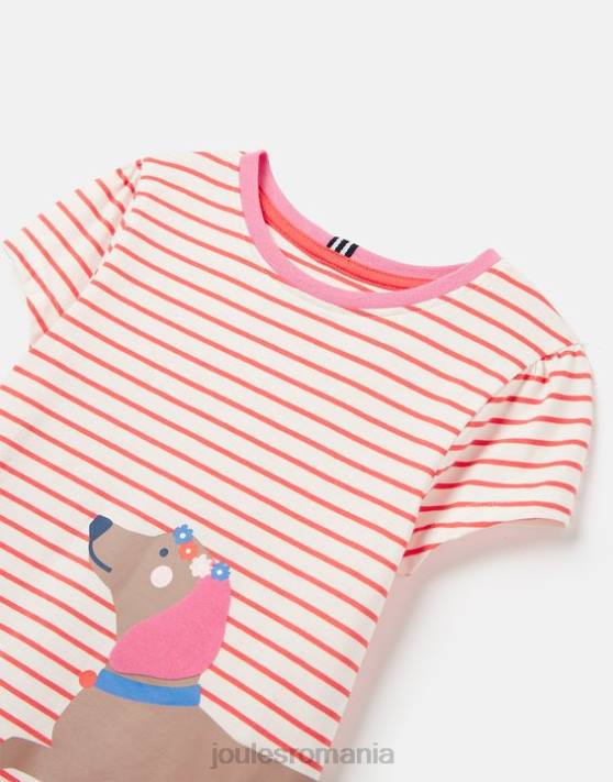 Joules fetelor tricou serigrafiat pixie 2-12 ani 48DH259 îmbrăcăminte câine dungă | Joules Romania