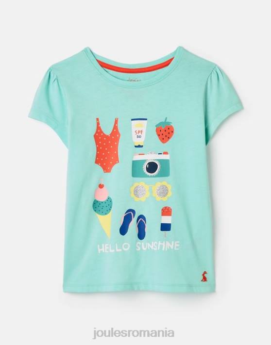 Joules fetelor tricou serigrafiat pixie 2-12 ani 48DH261 îmbrăcăminte sărbătoare albastră | Joules bags