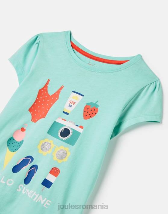 Joules fetelor tricou serigrafiat pixie 2-12 ani 48DH261 îmbrăcăminte sărbătoare albastră | Joules bags