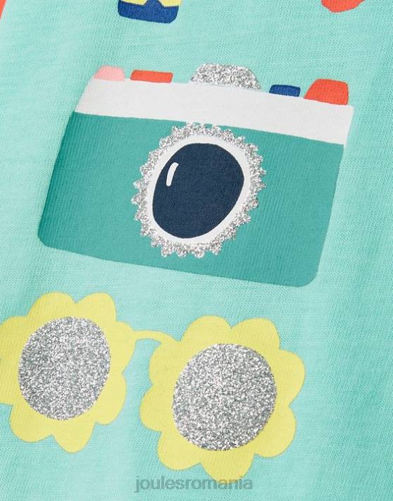 Joules fetelor tricou serigrafiat pixie 2-12 ani 48DH261 îmbrăcăminte sărbătoare albastră | Joules bags