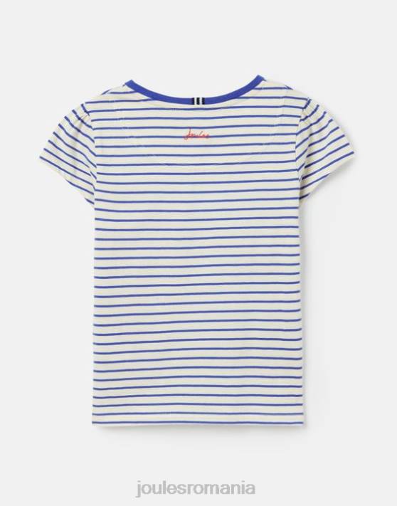 Joules fetelor tricou serigrafiat pixie cu maneca scurta 2-12 ani 48DH265 Apparel dungă roșie de inimă | Joules Romania